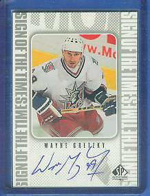 Wayne Gretzky - 1998-99 SP Authentic 'Sign of the Times' AUTOGRAPH #WG Baseball cards value