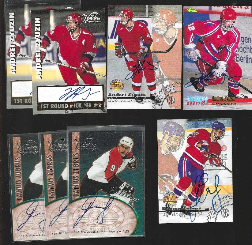    HOCKEY AUTOGRAPHS - 'Z' Last Name Collection - (8) autographed inserts Baseball cards value