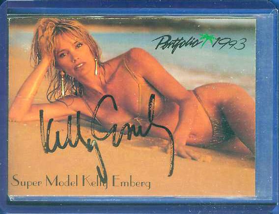  Kelly Emberg - 1993 Portfolio International #102 AUTOGRAPHED (Super Model) Baseball cards value