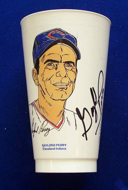  Gaylord Perry - AUTOGRAPHED Slurpee's Cup (Indians Hall-of-Famer) Baseball cards value