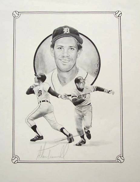  Alan Trammell - AUTOGRAPHED 1985 Christopher Paluso LITHOGRAPH (Tigers) Baseball cards value