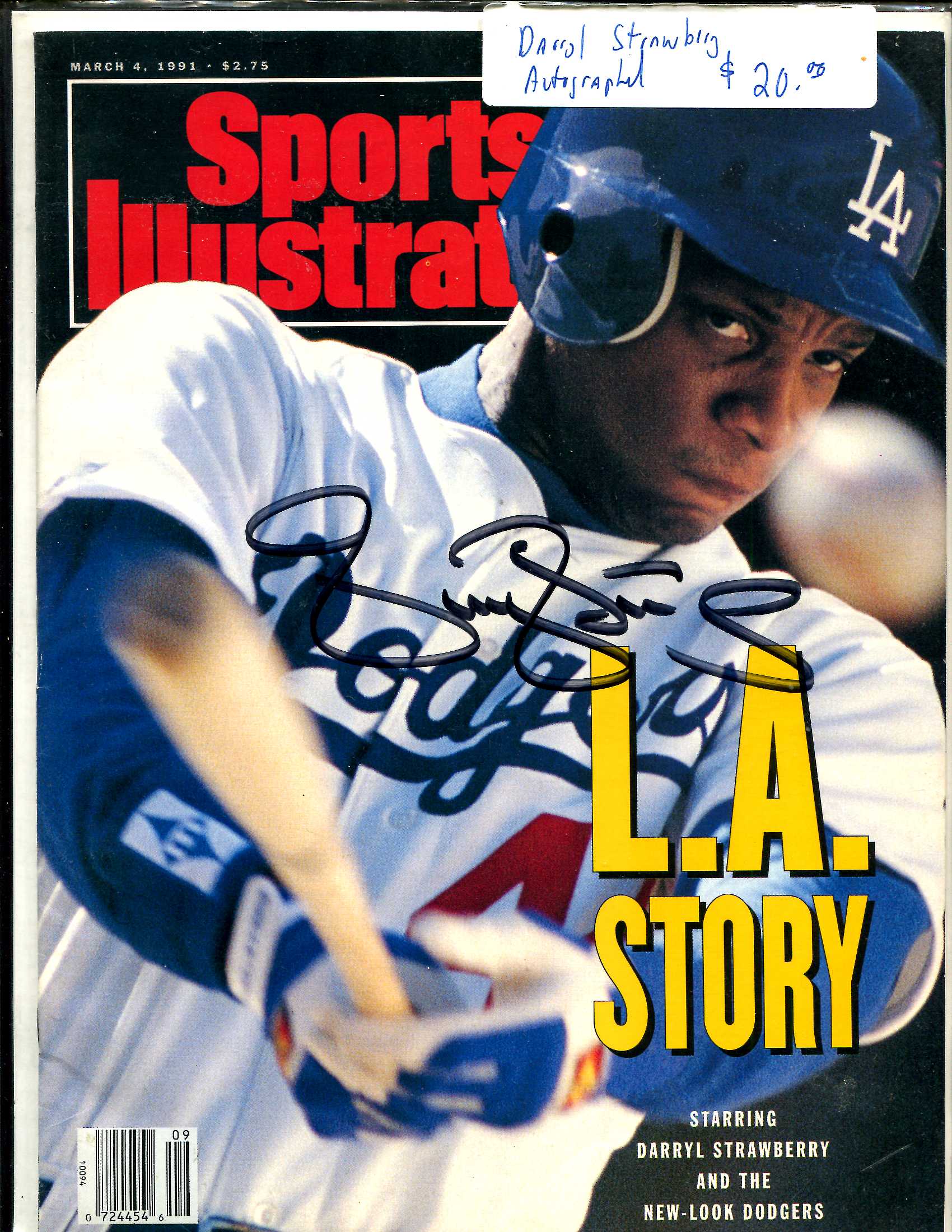 Darryl Strawberry - AUTOGRAPHED 1991 SPORTS ILLUSTRATED (Dodgers) Baseball cards value