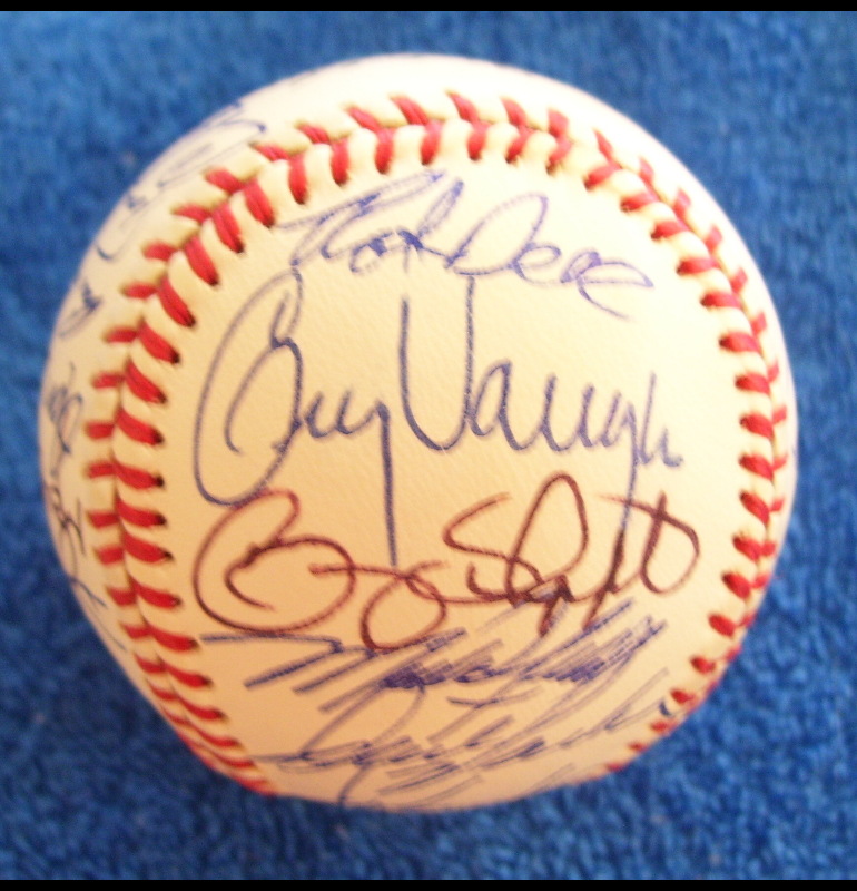   1990 Brewers - Team Signed/AUTOGRAPHED baseball [#ed5-07] w/26 Signatures Baseball cards value