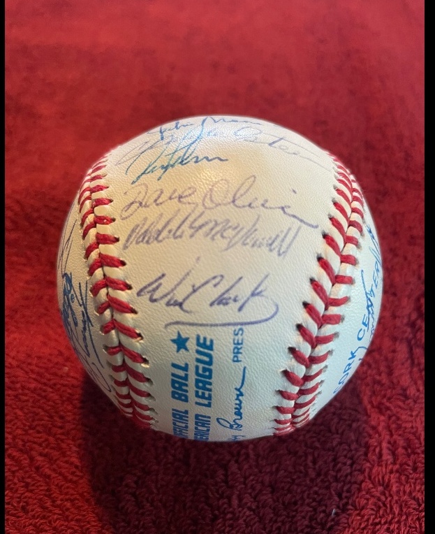  1994 Rangers - Team Signed/AUTOGRAPHED baseball [#8-03] w/28 Signatures Baseball cards value