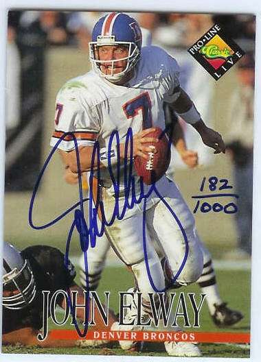  John Elway - 1994 Classic Pro-Line Live AUTOGRAPH (Broncos) Baseball cards value
