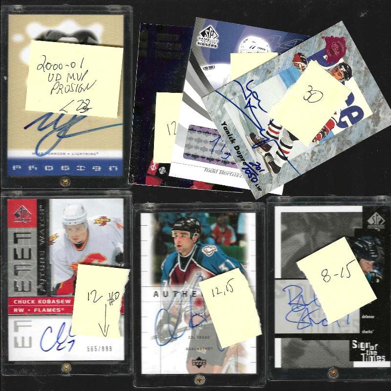    HOCKEY AUTOGRAPHS - Lot [#a] with (7) different Baseball cards value