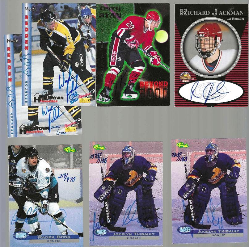    HOCKEY AUTOGRAPHS - Lot [#b] with (7) different Baseball cards value
