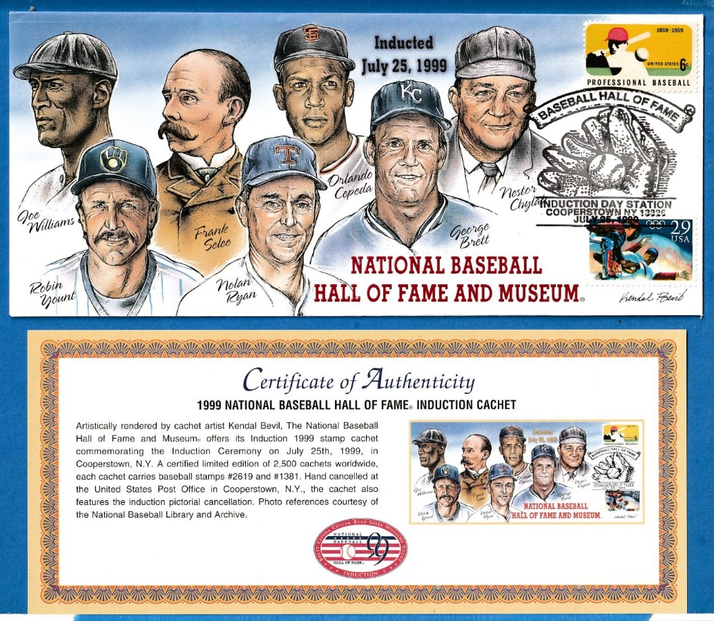   Hall-of-Fame 1999 Induction Envelope -NOT SIGNED- NOLAN RYAN,George Brett Baseball cards value