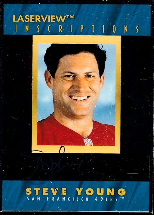  Steve Young - 1996 Laserview INSCRIPTIONS AUTOGRAPH (49ers) Baseball cards value