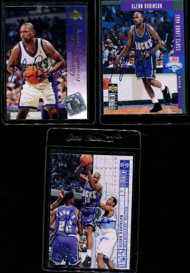  Glenn Robinson - 1994-95 Coll. Choice #386 Score Board AUTOGRAPHED (Bucks) Baseball cards value