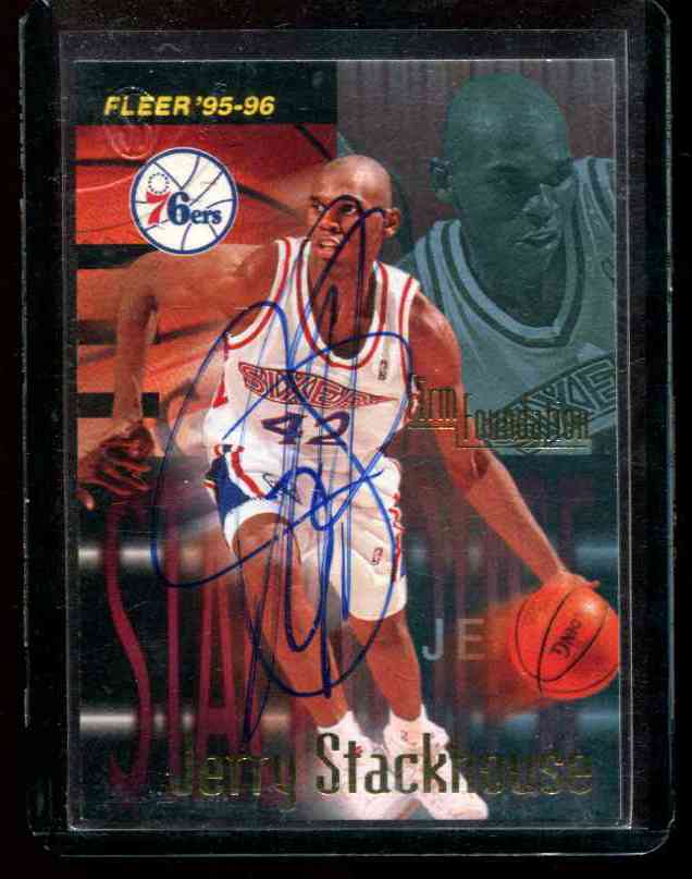  Jerry Stackhouse - 1994-95 Fleer Score Board AUTOGRAPHED Baseball cards value