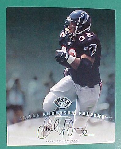  Jamal Anderson - 1997 Leaf Signature Edition 8x10 AUTOGRAPHED (Falcons) Baseball cards value