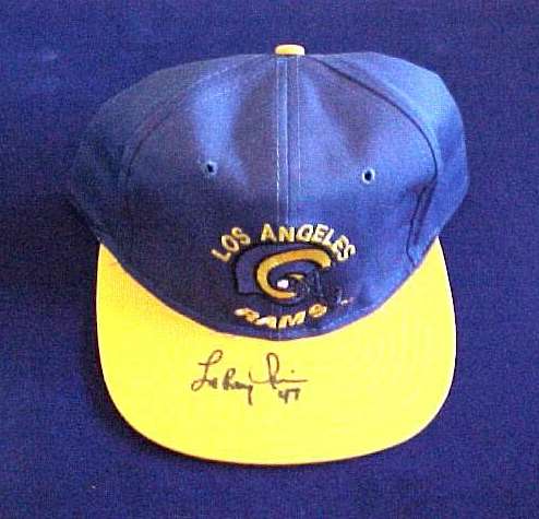  Cap: [#ed2+]  Leroy Irvin - AUTOGRAPHED L.A. Rams Baseball Cap Baseball cards value