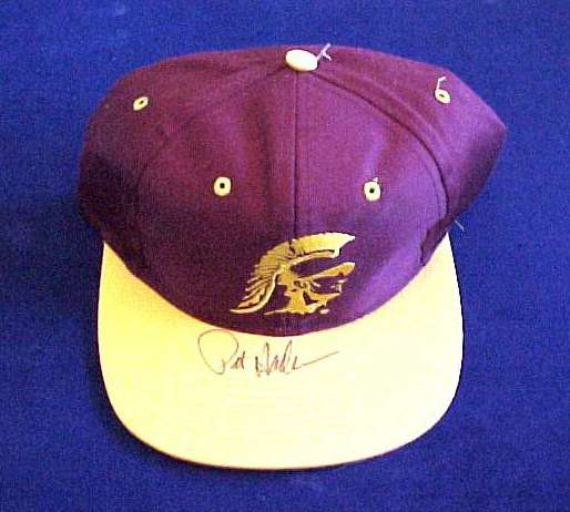  Cap: [#ed1+] Pat Haden - AUTOGRAPHED USC Trojans Baseball Cap (Rams) Baseball cards value