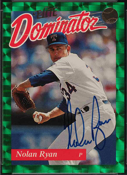Nolan Ryan  - 1993 Donruss Elite Dominator AUTOGRAPHED (Rangers) Baseball cards value