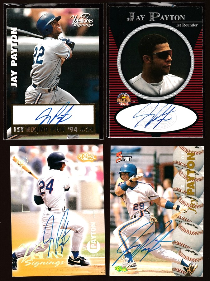  Jay Payton  - 1995-1997 - Lot (4) AUTOGRAPHED Draft Pick & Minors (Mets) Baseball cards value