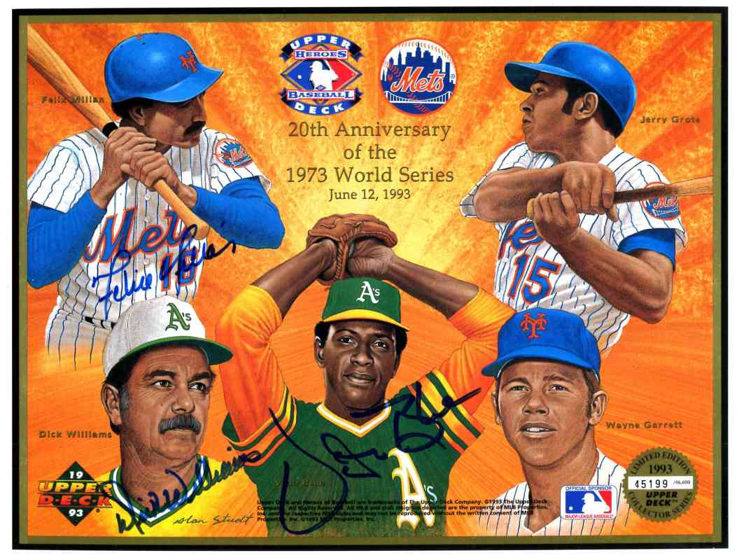   MULTI-SIGNED - 1993 Upper Deck Commemorative (1973 World Series,Mets/A's) Baseball cards value