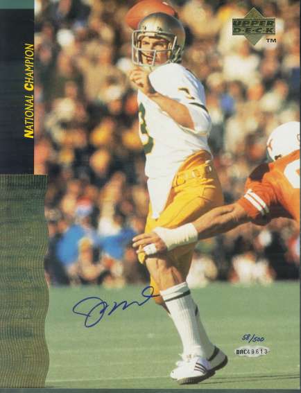  Joe Montana - UDA AUTOGRAPHED Notre Dame 'National Champ' Color 8x10 Baseball cards value