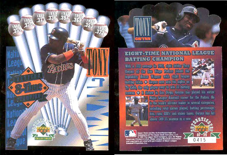 Tony Gwynn - 8-Time Batting Champion COMMEMORATIVE CARD Baseball cards value