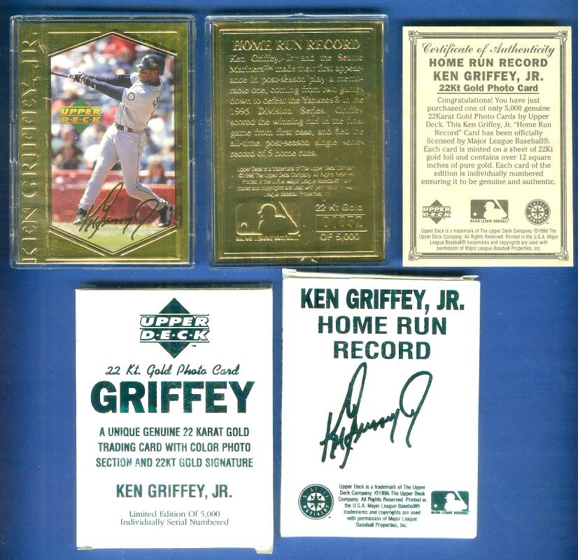 Ken Griffey Jr - 1996 Upper Deck 22kt GOLD Photo Card - Lot of (50) Baseball cards value