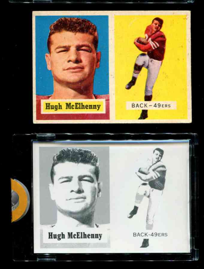 1957 Topps FB # 95 Hugh McElhenny PROOF (b/w) !!! (49ers) Baseball cards value