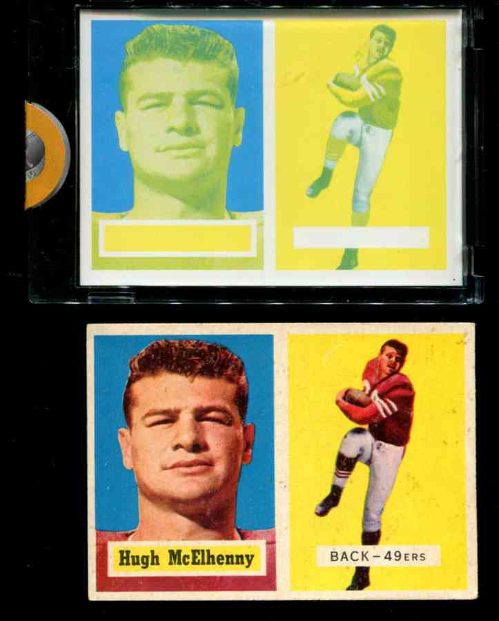 1957 Topps FB # 95 Hugh McElhenny PROOF (c/m) + card (EX) !!! (49ers) Baseball cards value