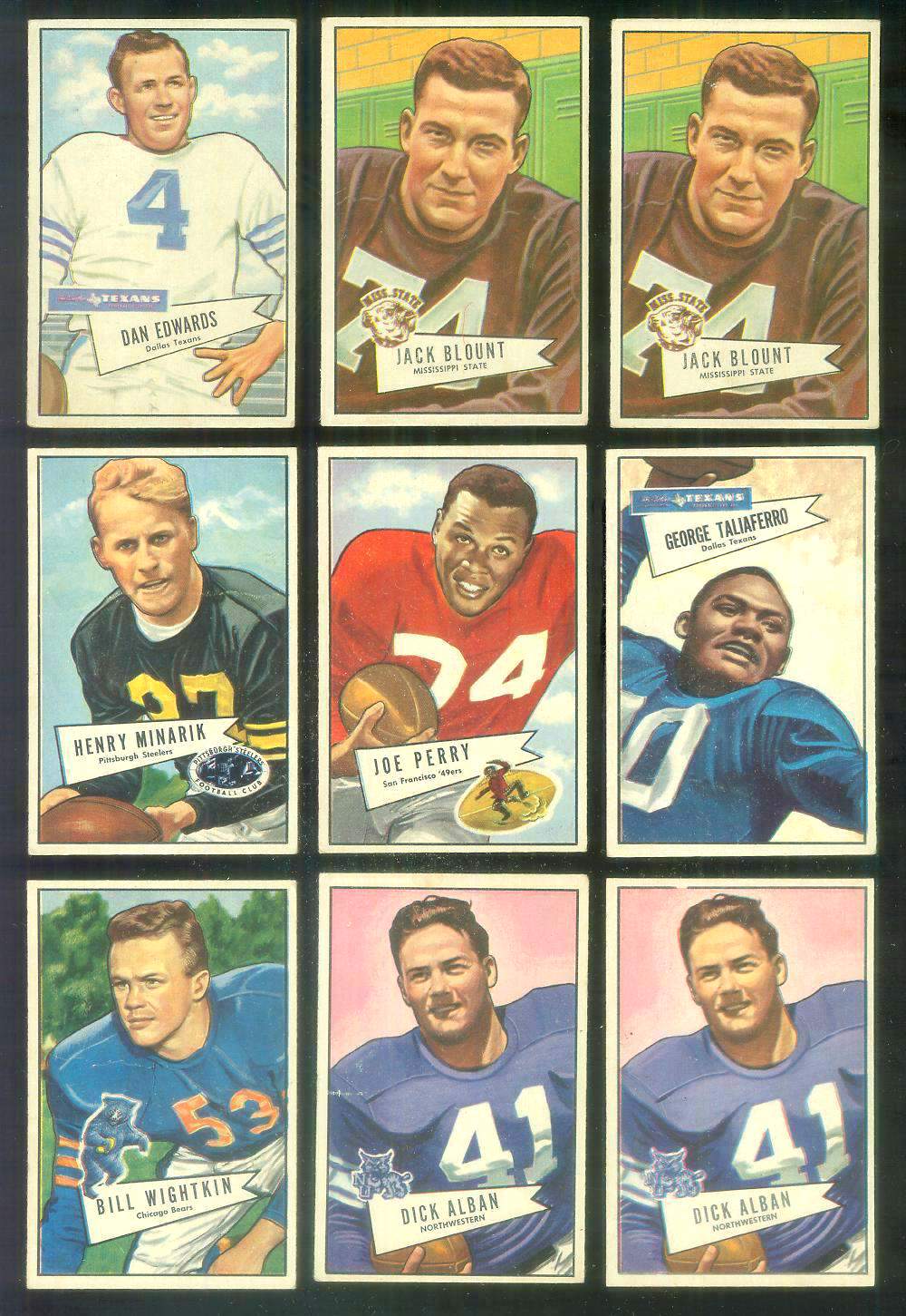 1952 Bowman Small FB # 89 George Taliaferro (Dallas Texans) Football cards value