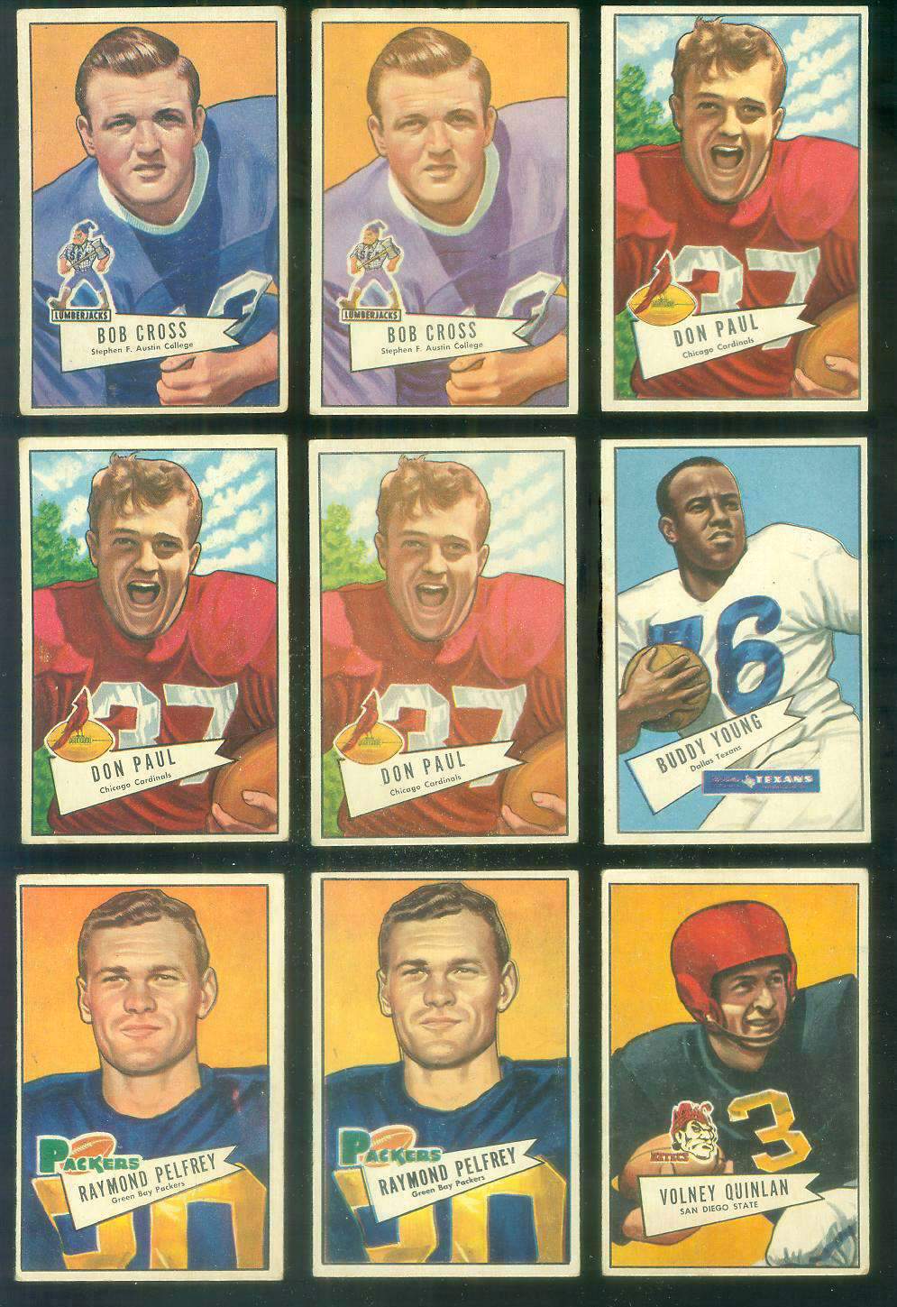 1952 Bowman Small FB #103 Don Paul DB (Chicago Cardinals) Football cards value
