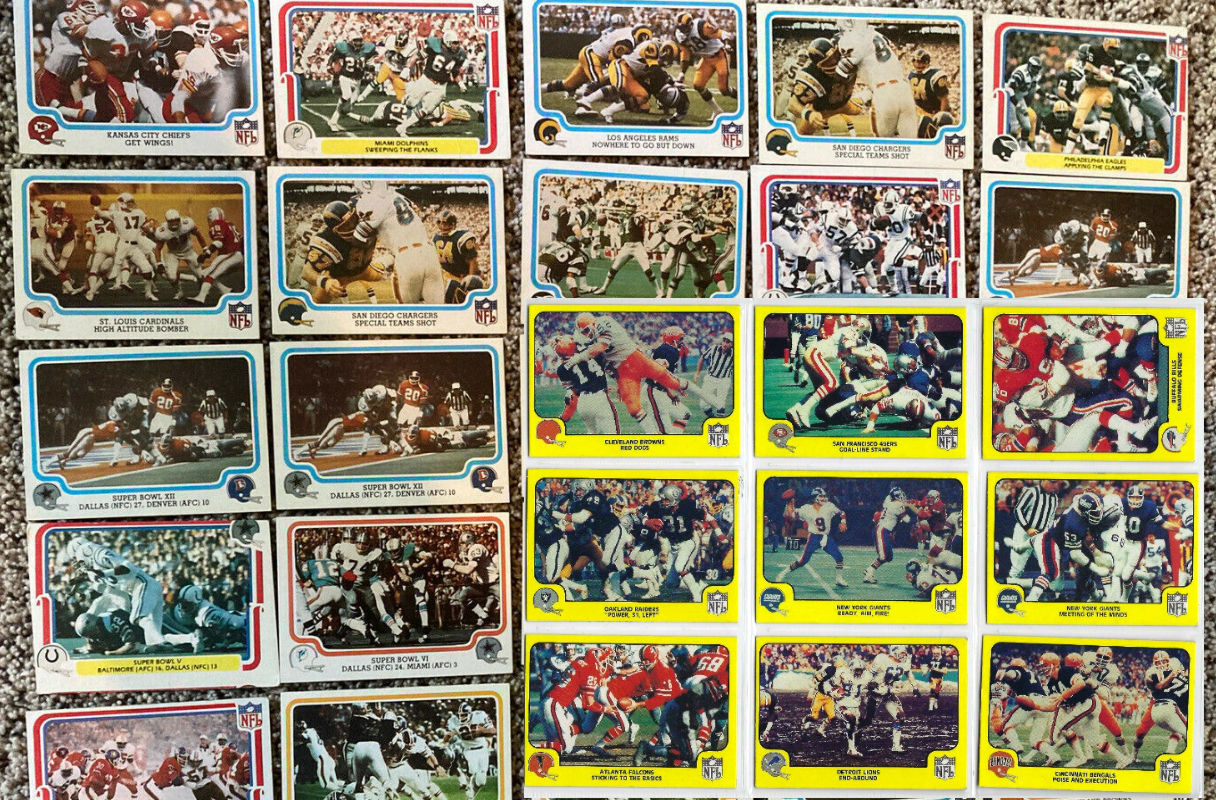 1978 -1980 Fleer Team Action FB  - Lot of (90+) assorted Football cards value
