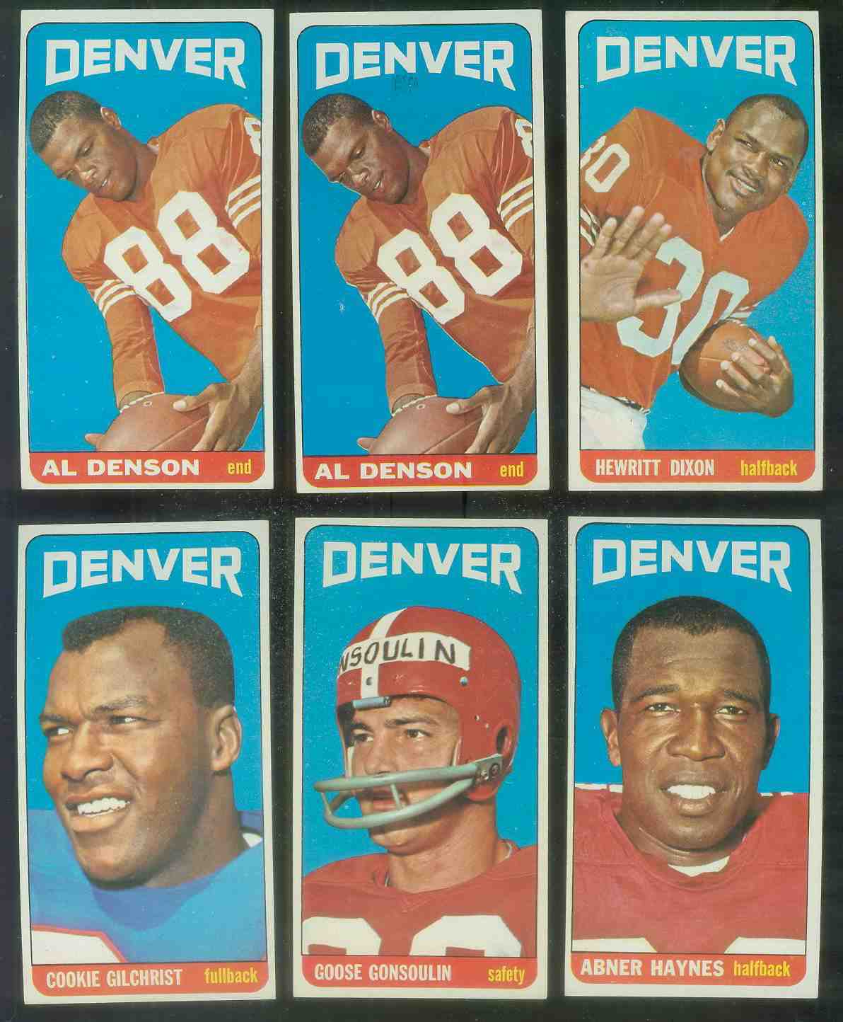 1965 Topps FB # 49 Al Denson (Denver Broncos) Football cards value