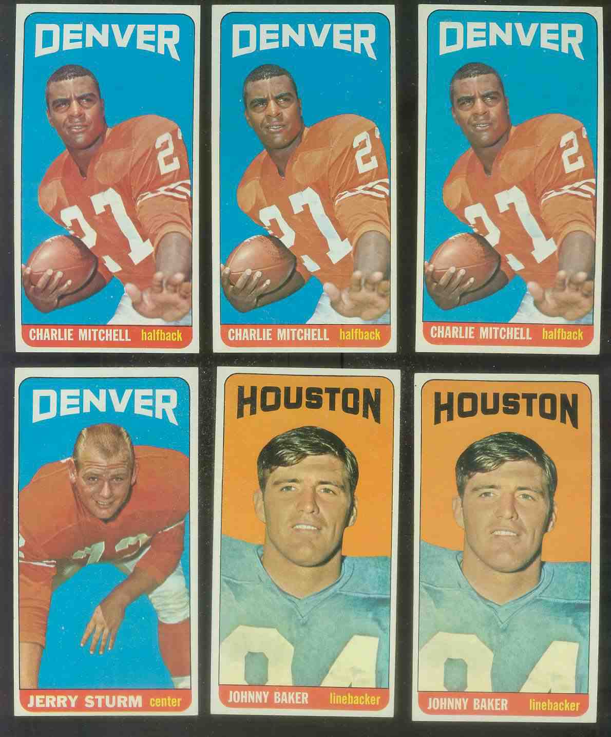 1965 Topps FB # 67 Johnny Baker (Houston Oilers) Football cards value