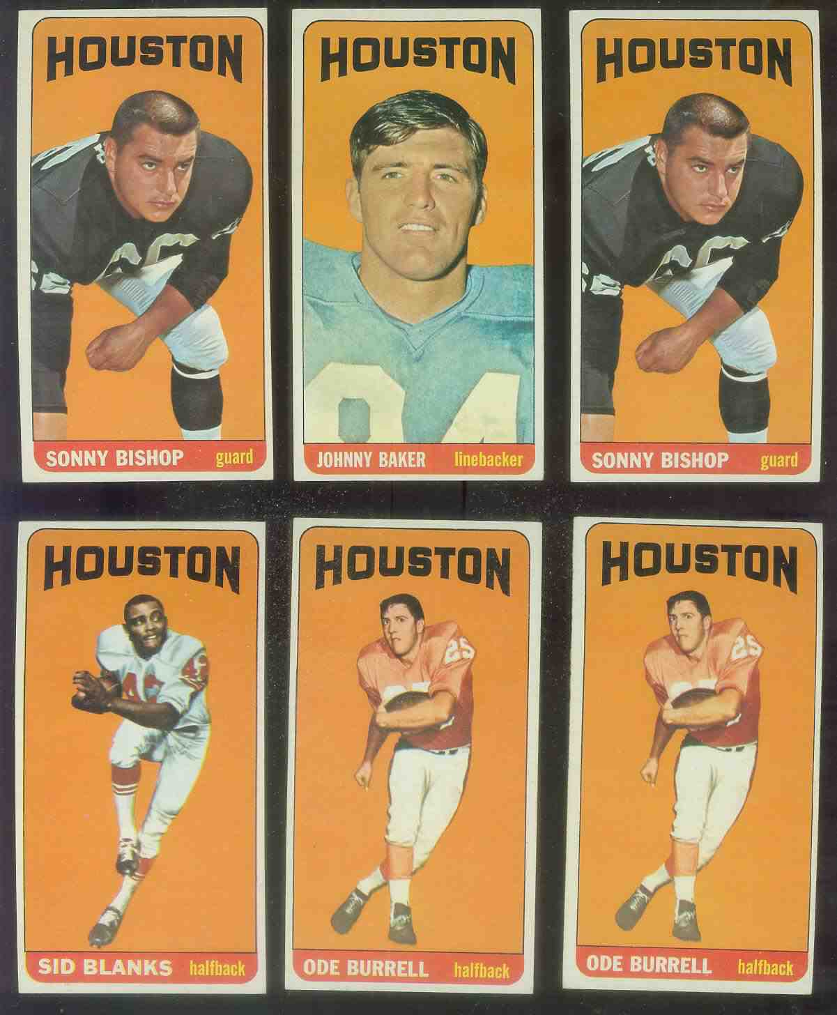 1965 Topps FB # 68 Sonny Bishop (Houston Oilers) Football cards value