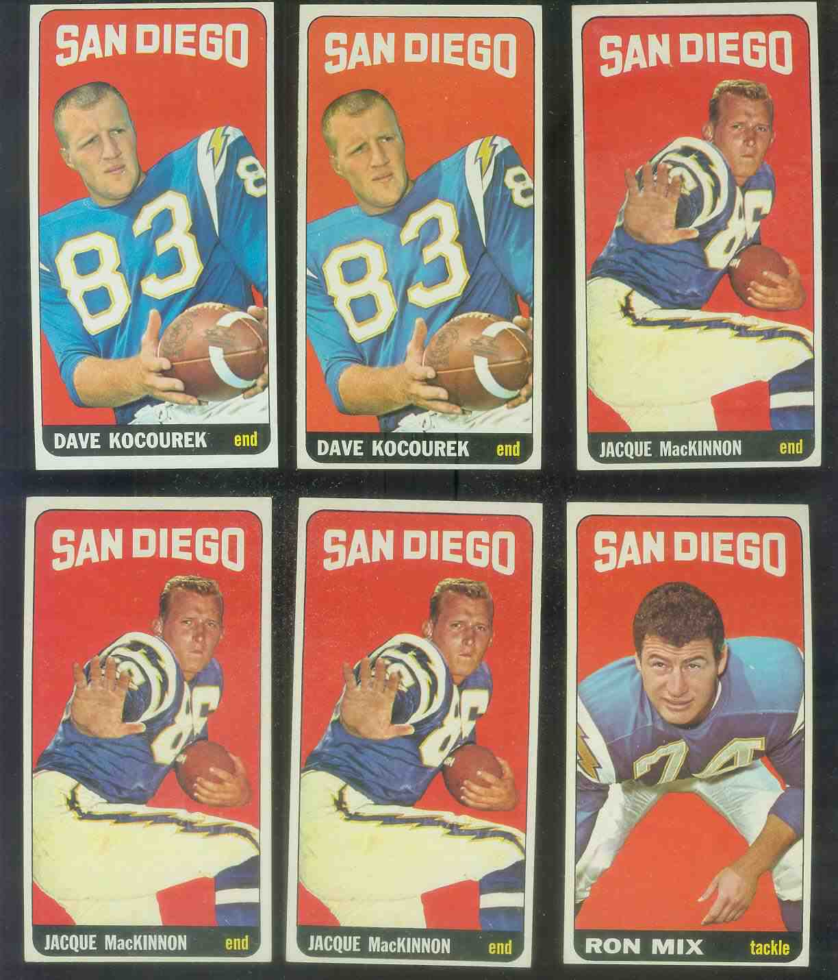 1965 Topps FB #168 Ron Mix (San Diego Chargers) Football cards value