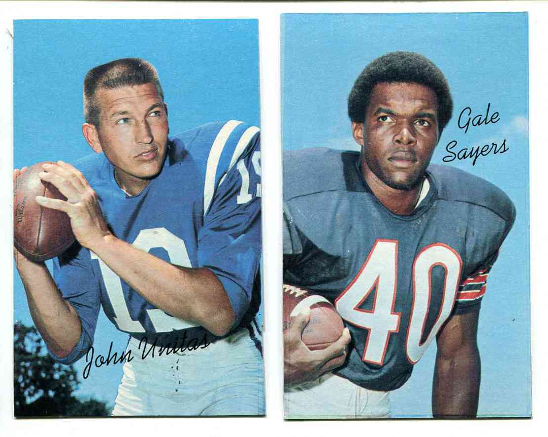 1970 Topps Supers PROOF FB #15 Johnny Unitas (Colts) Football cards value