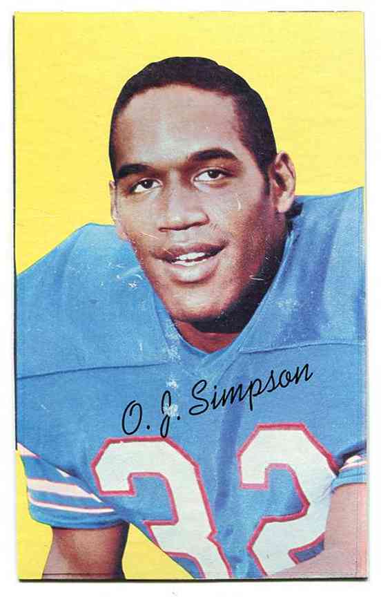 1970 Topps Supers PROOF FB #24 O.J. Simpson ROOKIE (Bills) Football cards value
