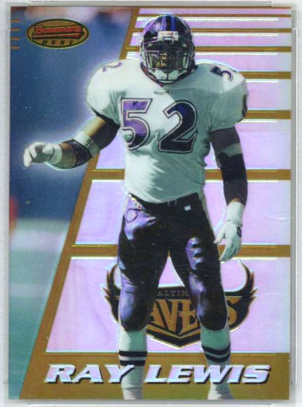 1996 Bowman's Best FB REFRACTOR #164 Ray Lewis ROOKIE (Ravens) Football cards value