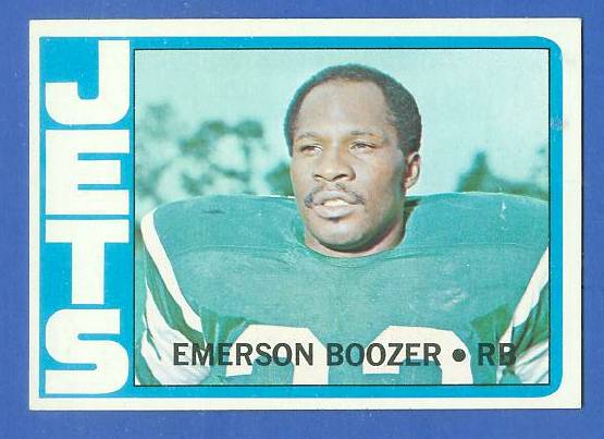 1972 Topps FB #322 Emerson Boozer [#b] VERY SCARCE SHORT PRINT (Jets) Football cards value