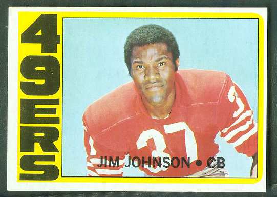 1972 Topps FB #332 Jim Johnson VERY SCARCE SHORT PRINT (49ers) Football cards value