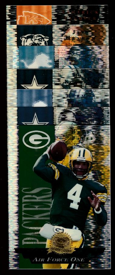 1996 President's Rsv. AIR FORCE ONE JUMBO - LOT (7) w/Brett Favre [#/1300] Baseball cards value