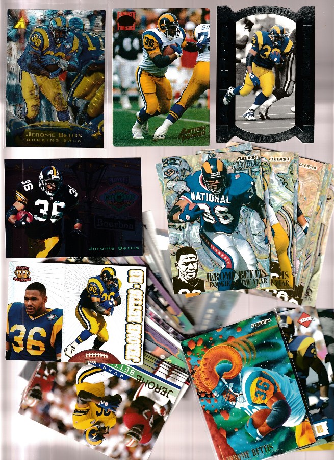 Jerome Bettis  - Lot of (80) assorted - Mostly 1994 & 1995 Football cards value