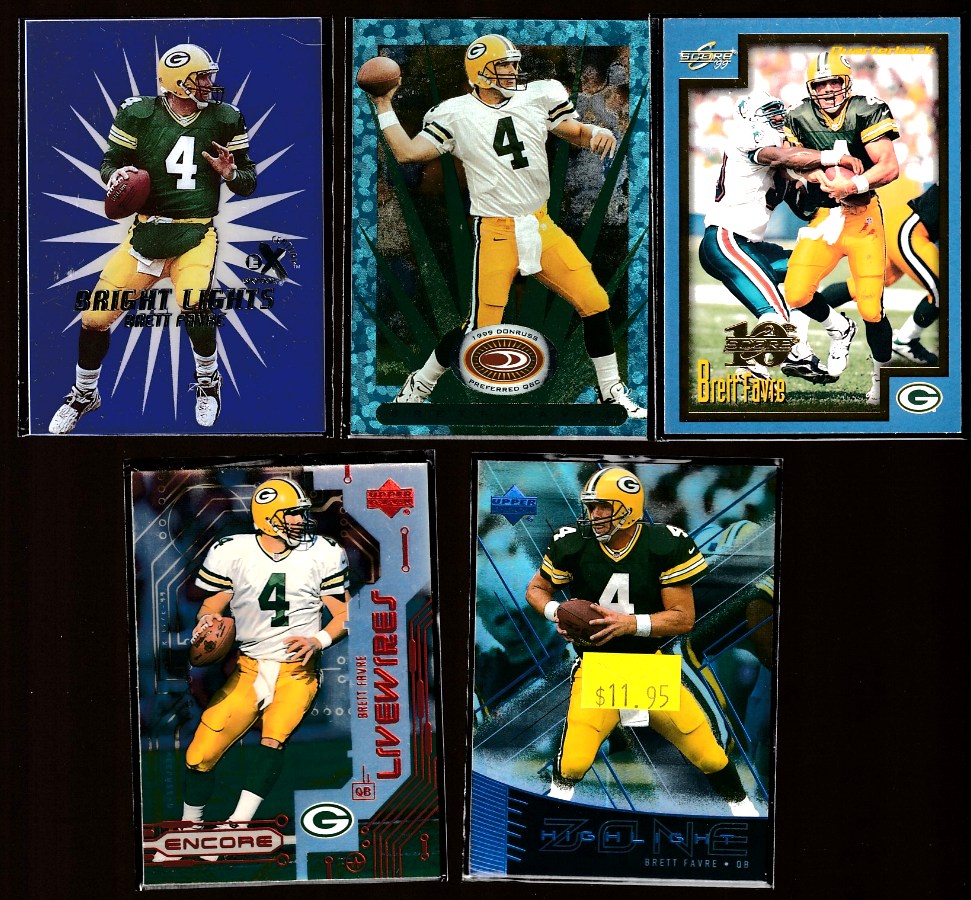 Brett Favre - 1999 E-X Century Bright Lites #4BL Baseball cards value