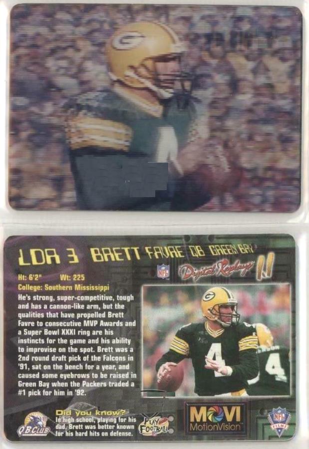 Brett Favre - 1997 MotionVision Limited Digital Replays #LDR3 Baseball cards value