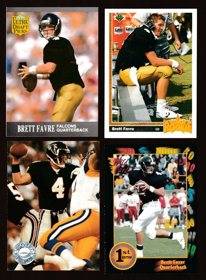 Brett Favre -  1991  Lot of (4) different ROOKIES Baseball cards value
