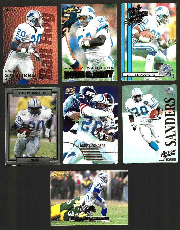 Barry Sanders - ACTION PACKED - Lot of (11) w/$15 Ball Hog and MORE !!! Baseball cards value