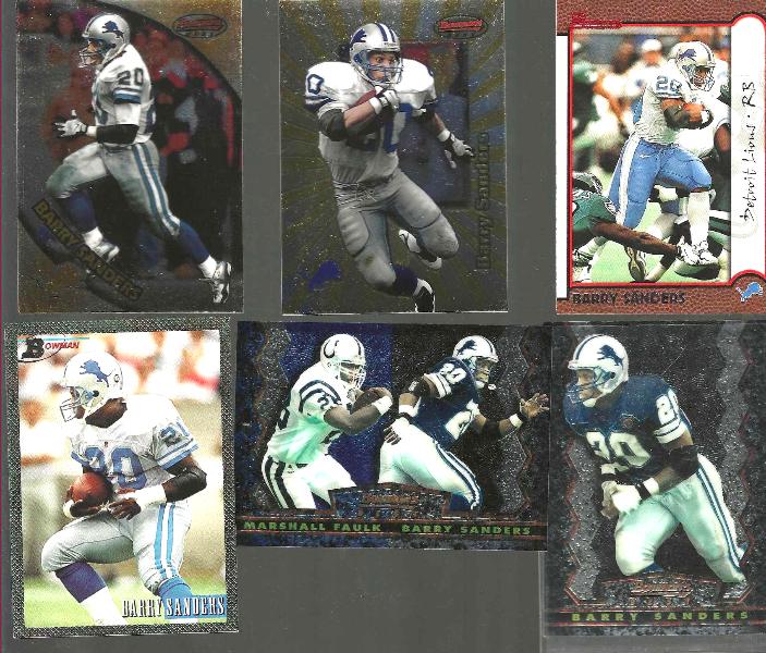 Barry Sanders - BOWMAN/BOWMAN's Best - Lot of (7) different (1992-1997) Baseball cards value