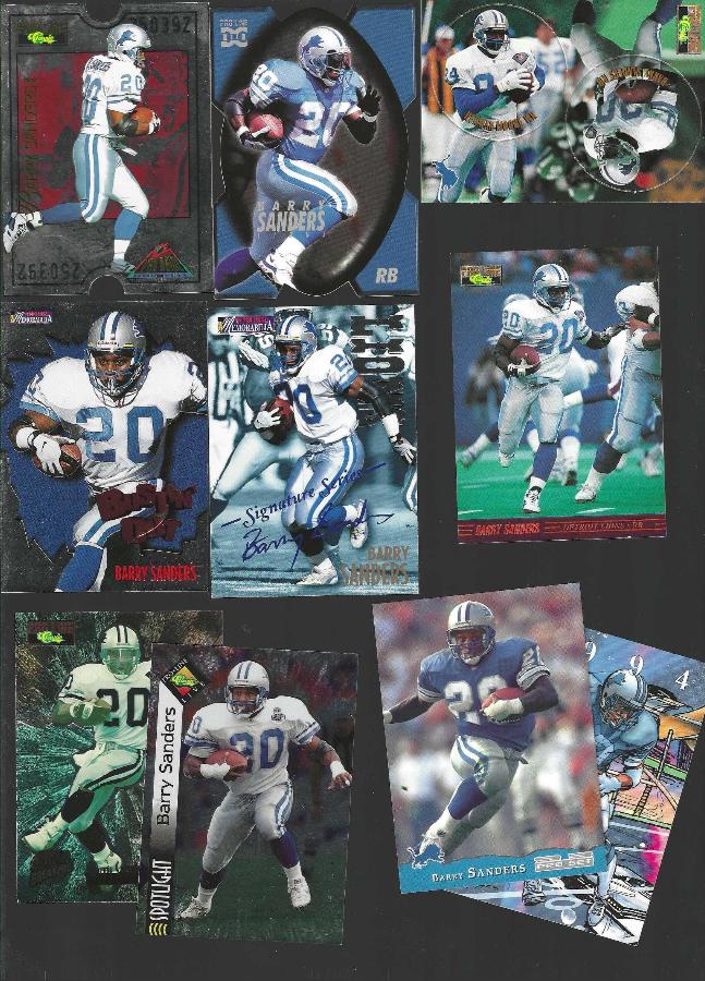 Barry Sanders - PRO LINE - Lot of (13) different w/(8) Insert cards !!! Baseball cards value
