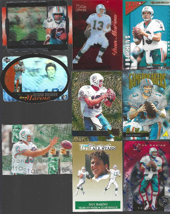 Dan Marino -  Lot [#a] - (9) Better Insert cards Baseball cards value