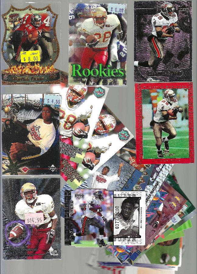 Warrick Dunn -  Lot of (43) - (30) are different - Mostly ROOKIES & Insert Football cards value
