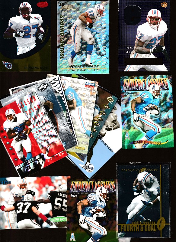 Eddie George -  1996-2001 Lot of (14) - All Different INSERTS (Oilers) Football cards value