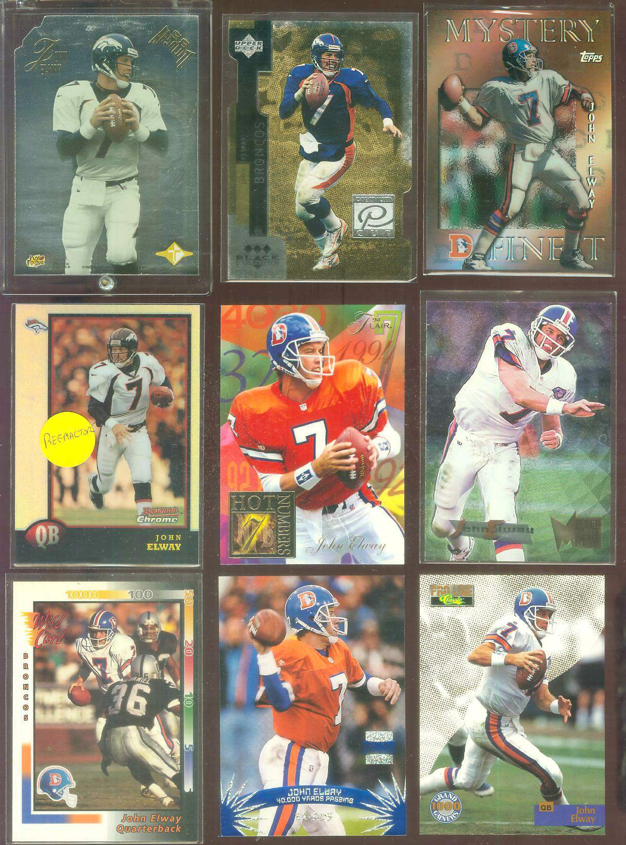 John Elway - 1997 Topps Mystery Finest #M10 BRONZE REFRACTOR Baseball cards value